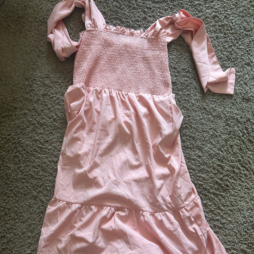 Elegant Pink Strapless Dress